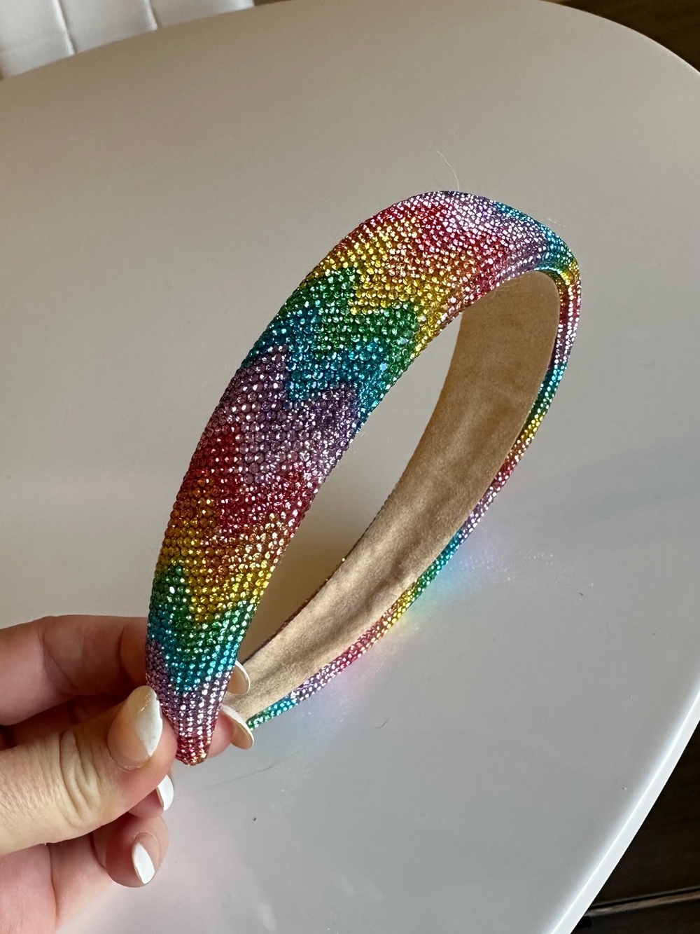 Sparkling Rainbow Crystal Kids Headband